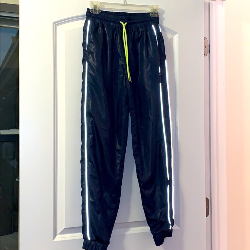 Reflective neon joggers